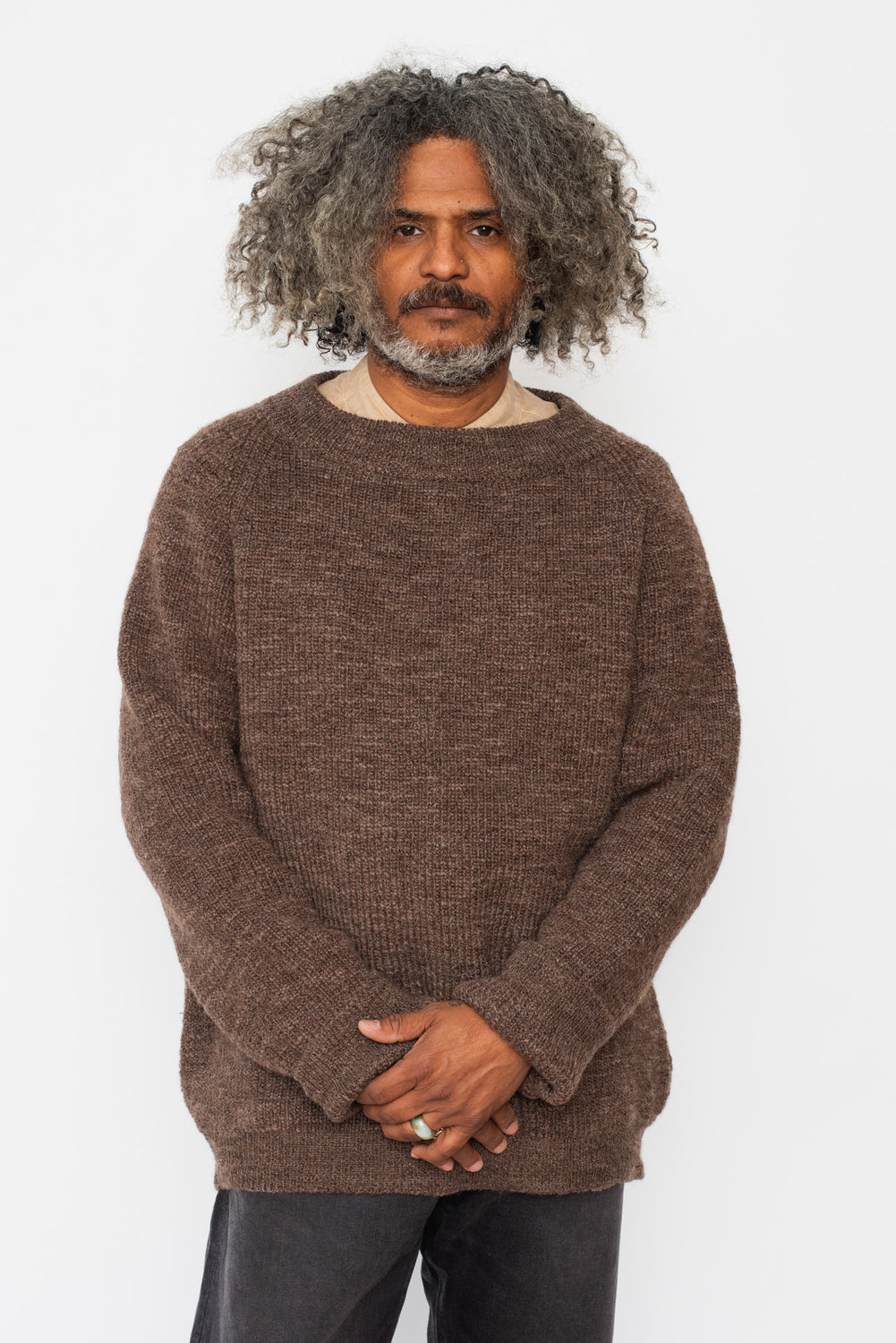 Unisex Wool Sweater Brown Heather