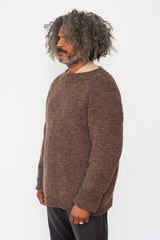 Unisex Wool Sweater Brown Heather