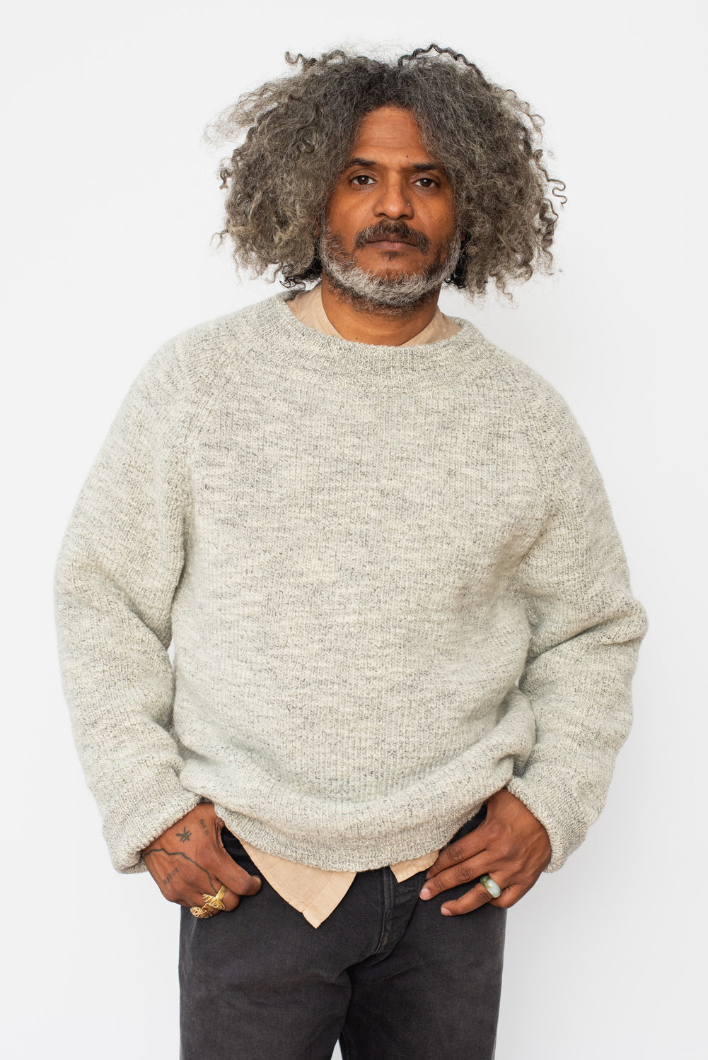 Unisex Wool Sweater Heather Gray