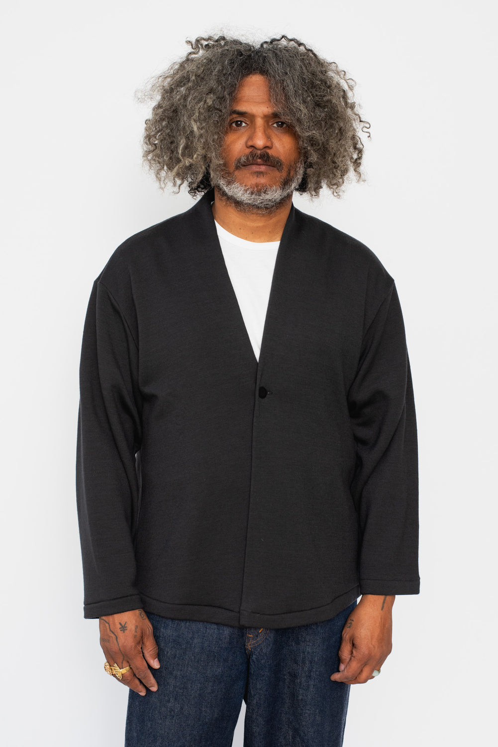 Unisex Wool Cardigan Charcoal Gray