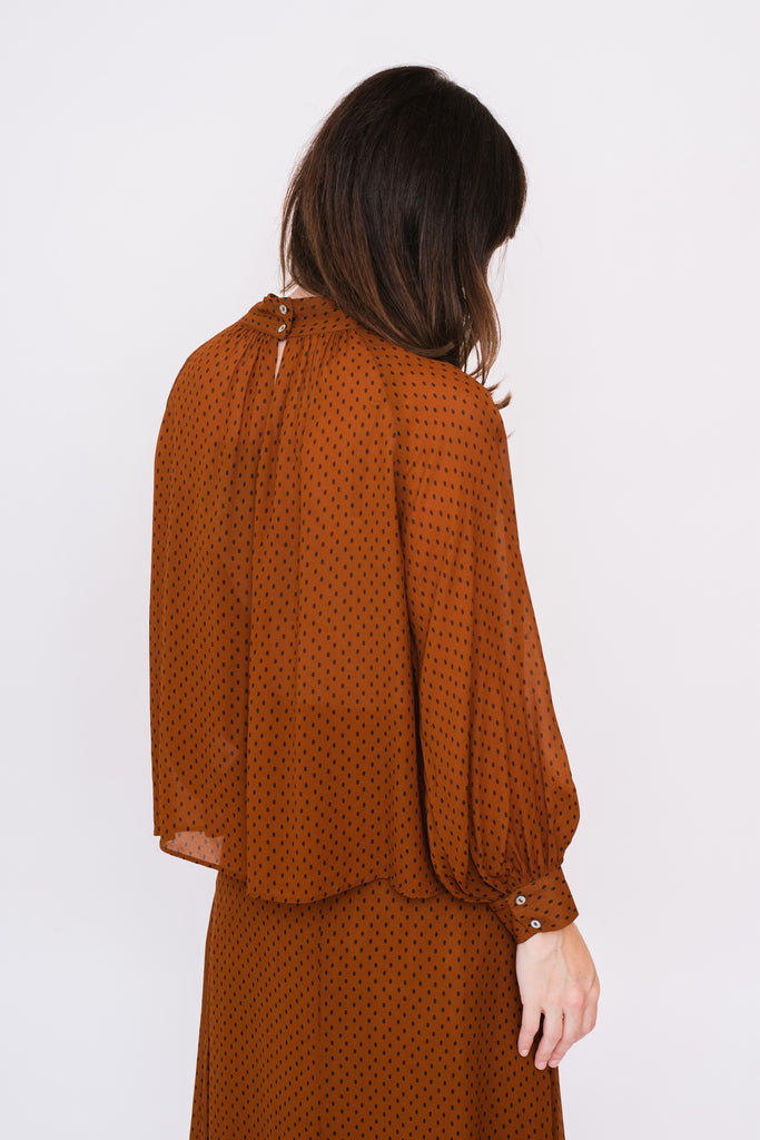Printed L/S Raglan Blouse