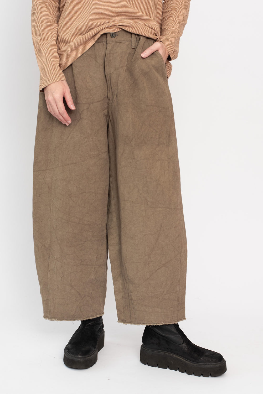 Dart Cotton and Linen Pants Olive