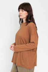 Cotton and Silk T Shirt Raw Umber