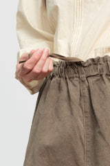 Cotton and Linen Swallow Skirt Olive