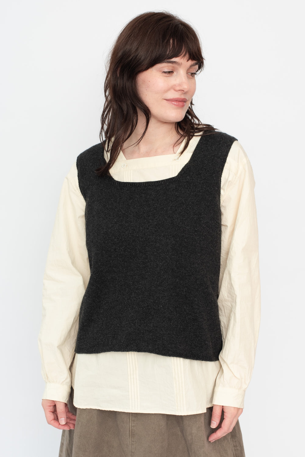 Cotton and Hemp Pintuck Blouse