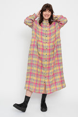 Cotton and Wool Blend Tartan Dress