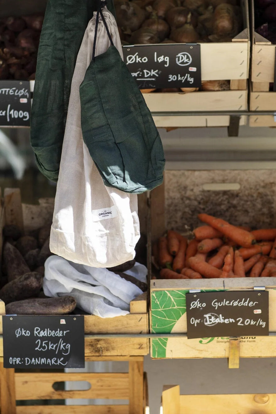 Organic Cotton Food Bag Set Stone