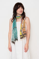 Print Shawl Middle Cotton 10