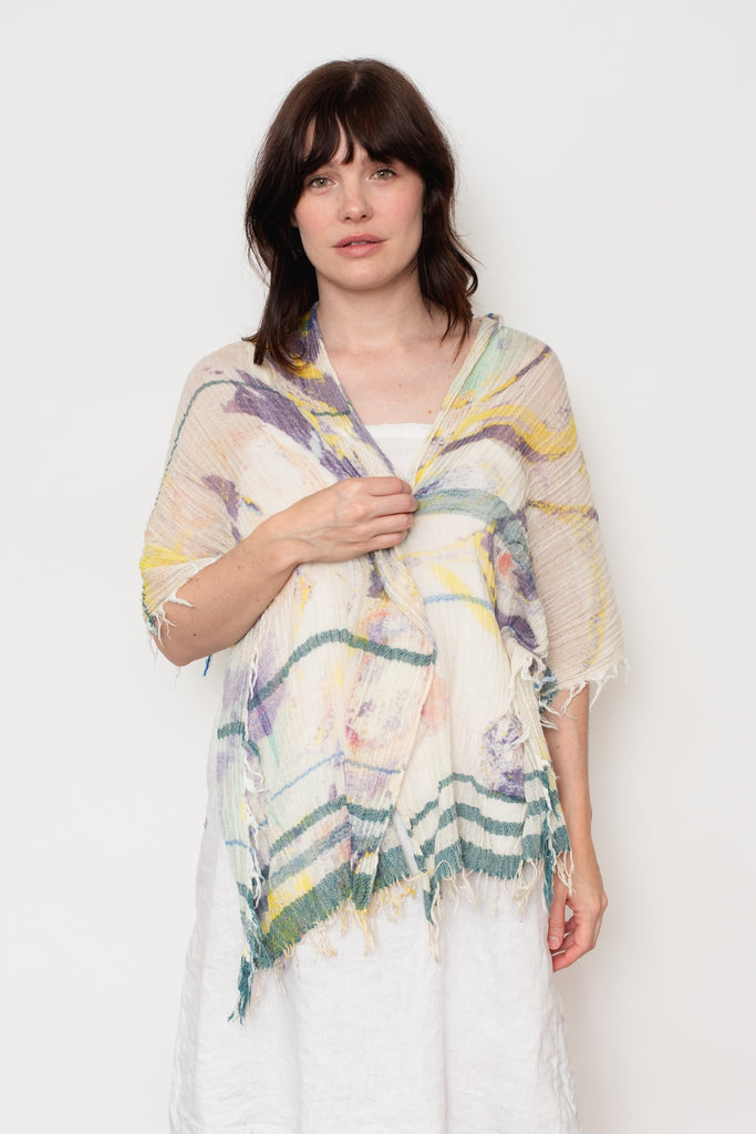 Print Shawl Middle Cotton 27