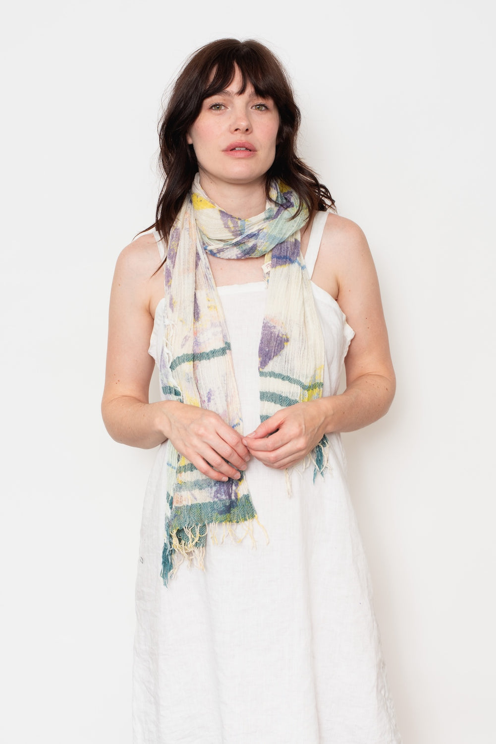 Print Shawl Middle Cotton 27