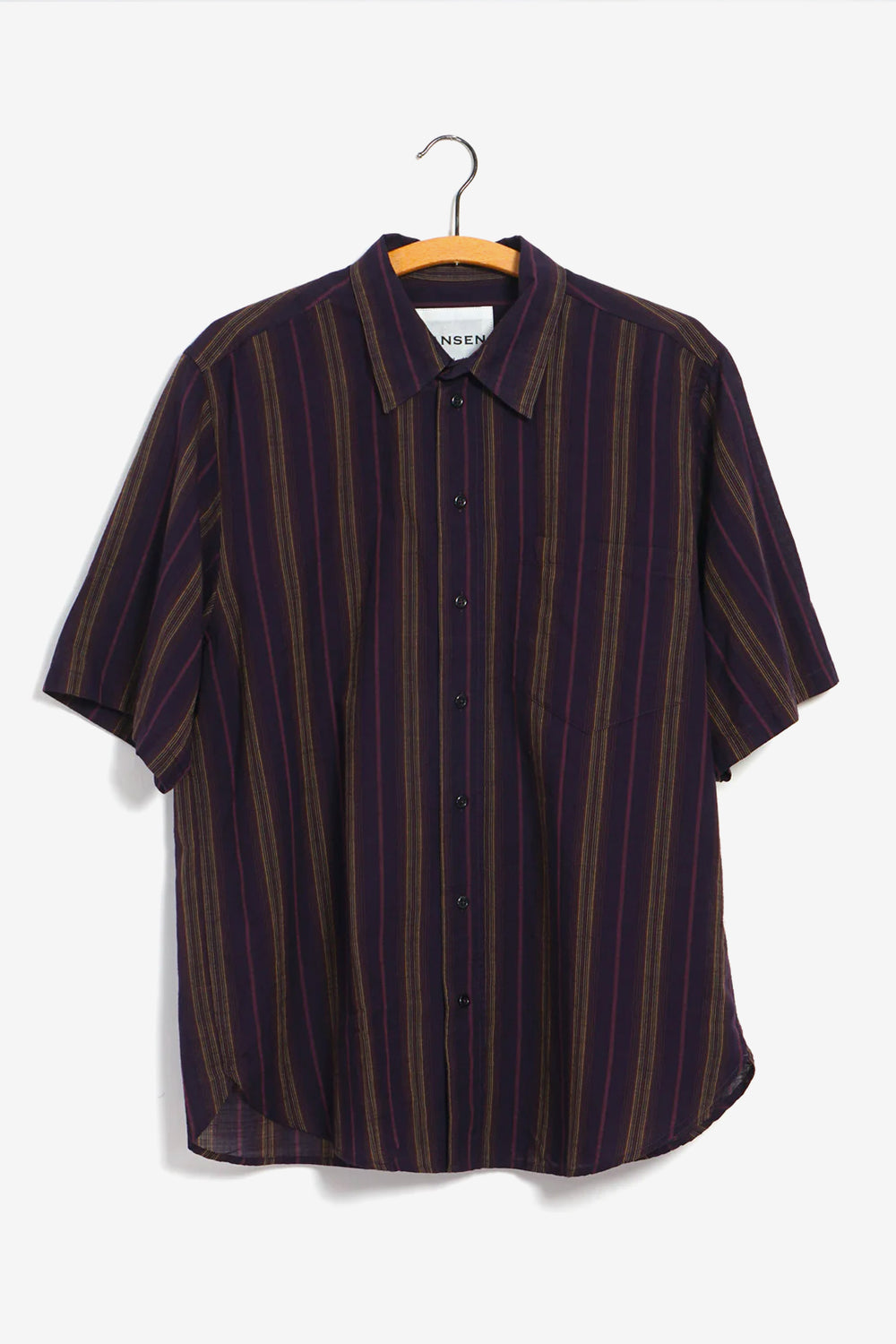REIDAR Short Sleeve Shirt Purple Stripes