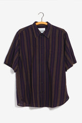 REIDAR Short Sleeve Shirt Purple Stripes