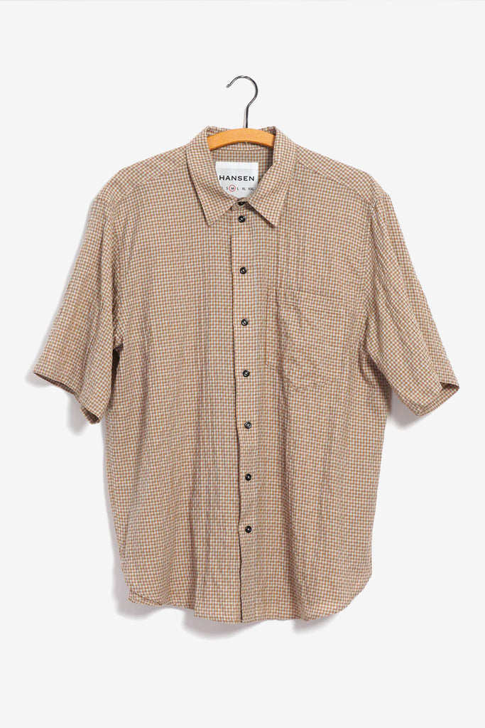 REIDAR Short Sleeve Shirt Brown Checks