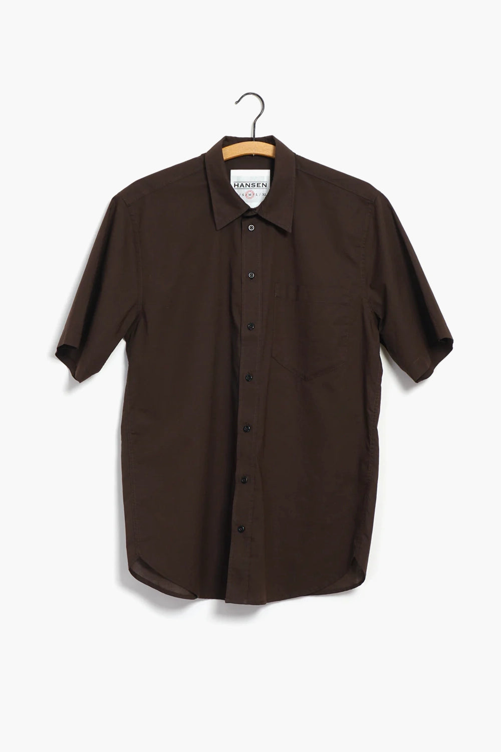 REIDAR Loose Fit Short Sleeve Shirt, Chocolate