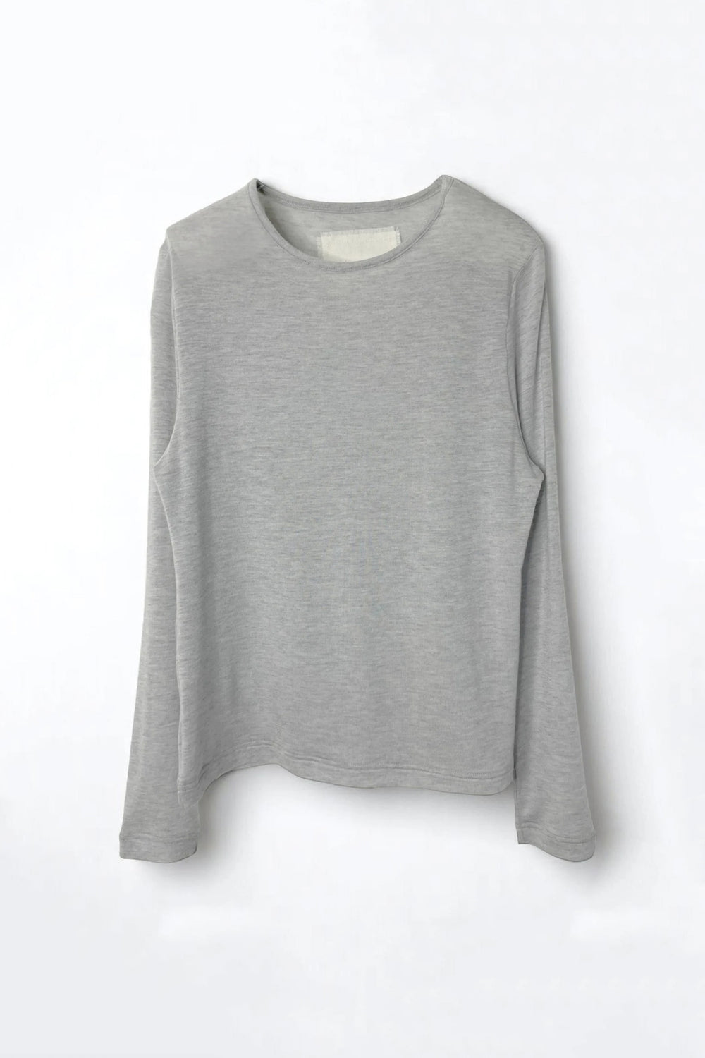 Silk and Cashmere Jersey L/S Crew Neck Gray