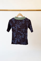 Cotton Knit Floral Sweater, Violet Blue