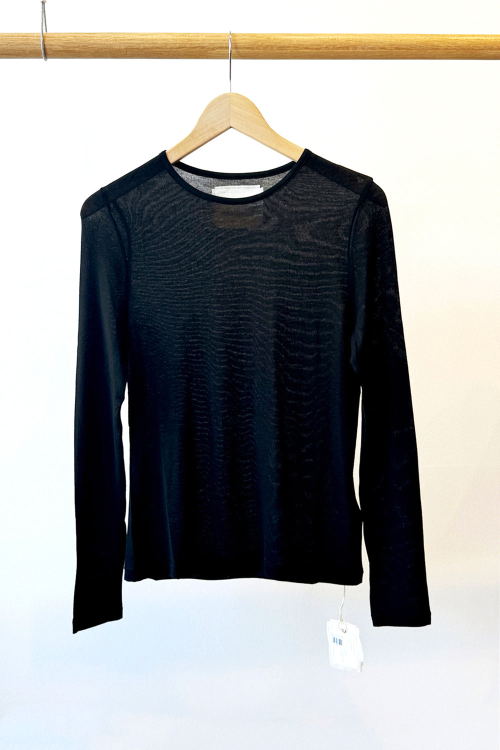 Silk and Cashmere Jersey L/S Crew Neck Black