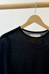 Silk and Cashmere Jersey L/S Crew Neck Black