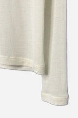 Silk and Cashmere Jersey L/S Crew Neck White