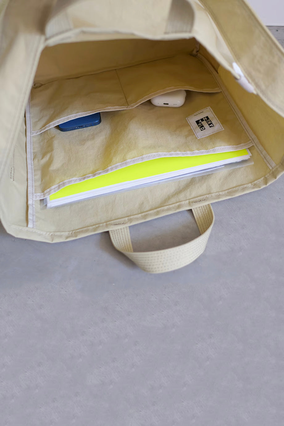 Side Pocket Tote Bag Honey Mustard