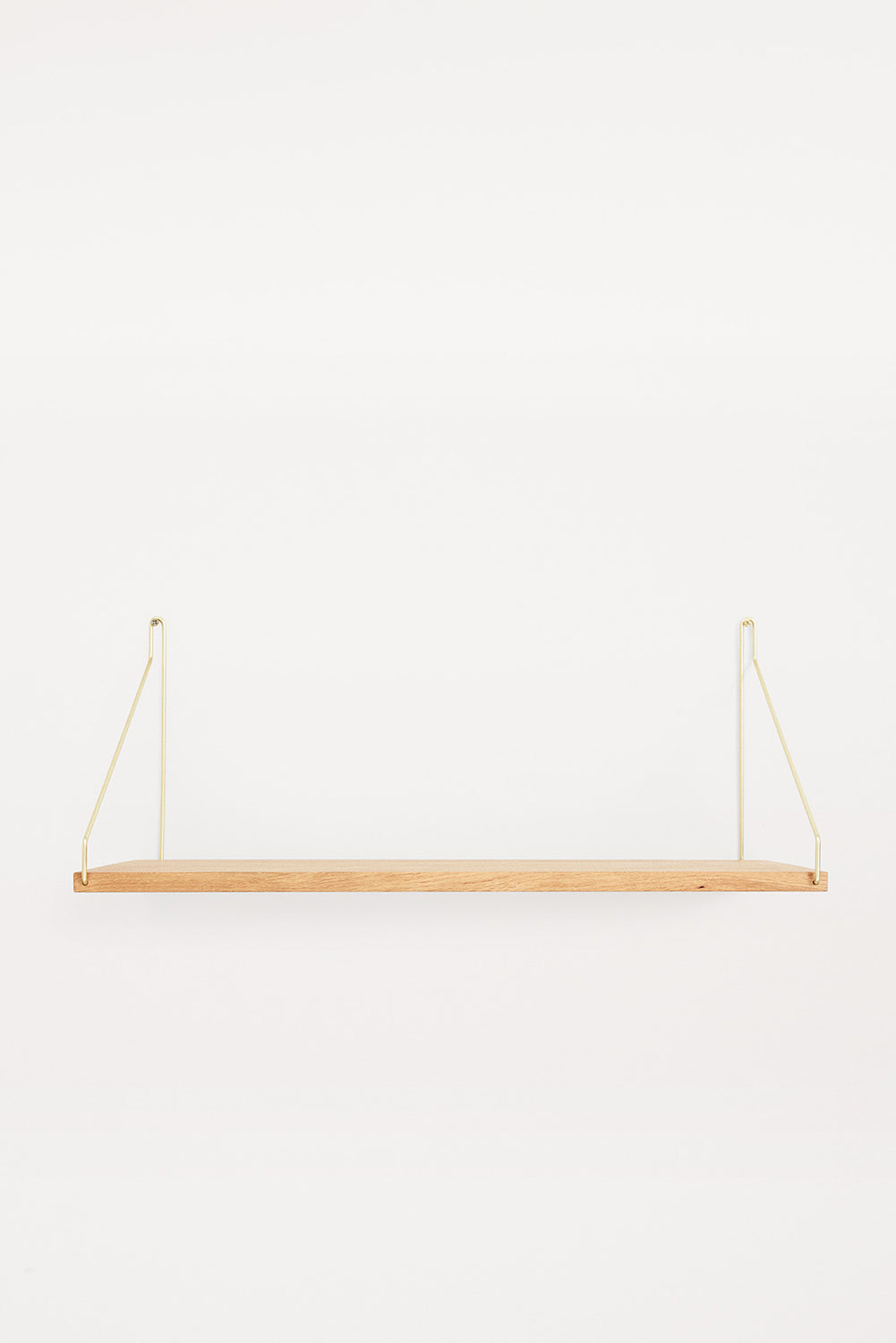 Oak Shelf D20 W60 with Brass Brackets