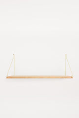 Oak Shelf D27 W60 with Brass Brackets
