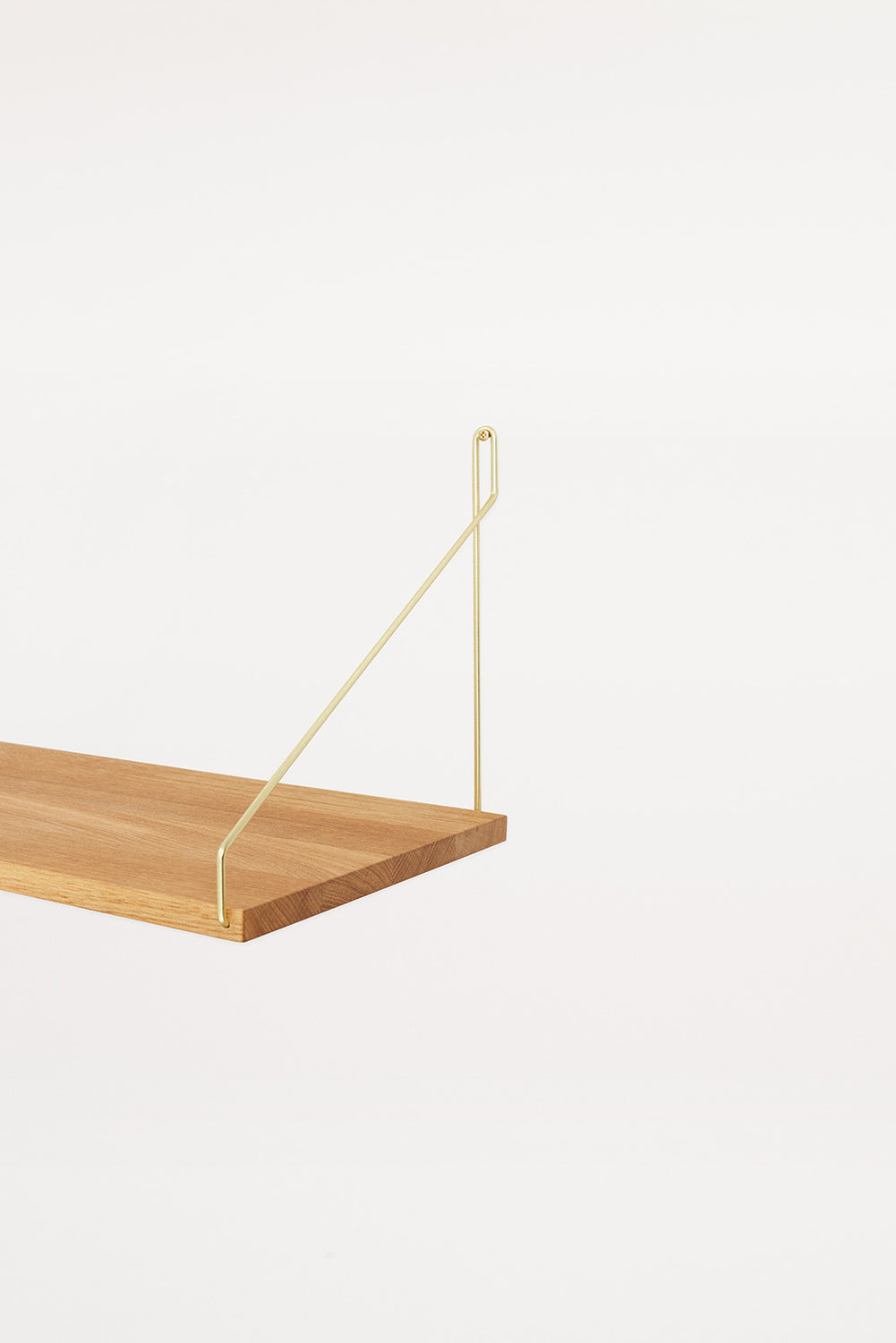 Oak Shelf D27 W60 with Brass Brackets