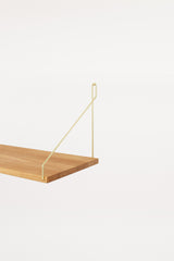 Oak Shelf D27 W60 with Brass Brackets