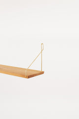 Oak Shelf D20 W60 with Brass Brackets