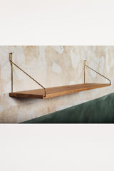 Oak Shelf D27 W60 with Brass Brackets