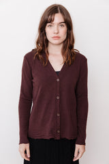 V-Neck Cardigan, Brown