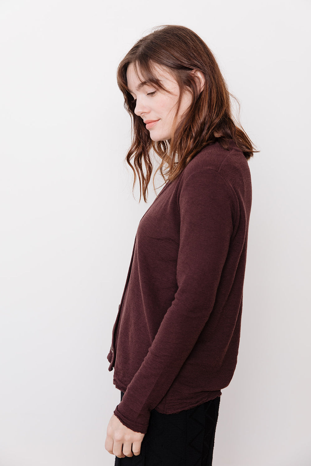 V-Neck Cardigan, Brown