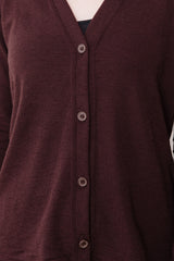 V-Neck Cardigan, Brown