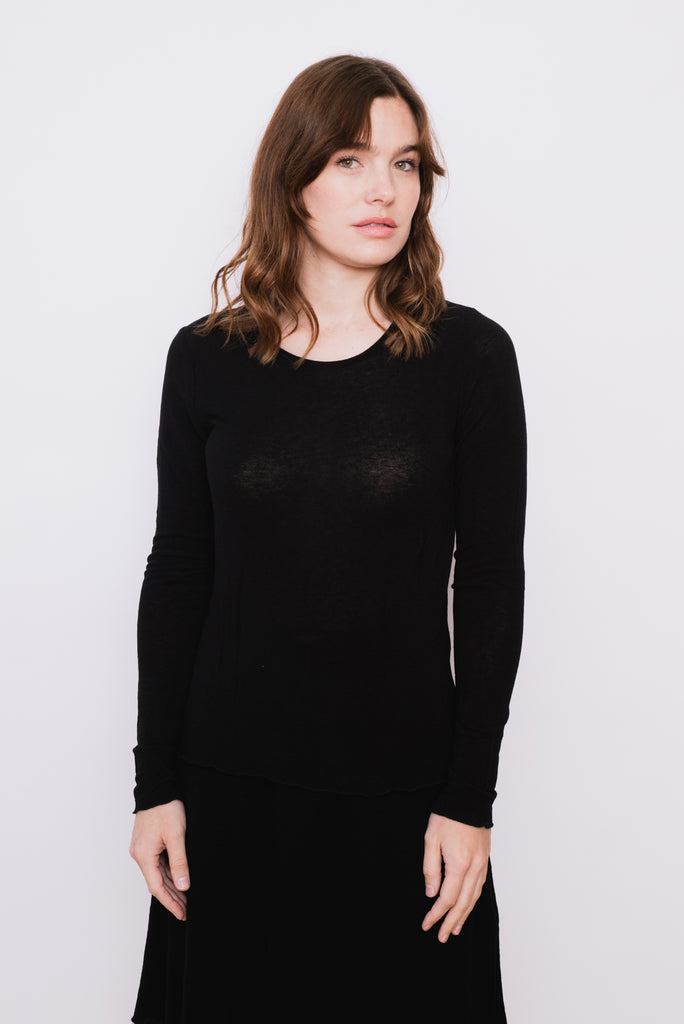 Agnete Long-Sleeved Tee Shirt Black