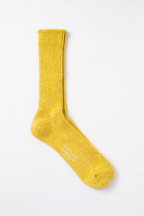 Hemp Cotton Ribbed Socks Vintage Yellow