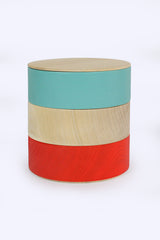Border 3-Tier Containers, Turquoise