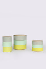 Border 3-Tier Containers, Grey
