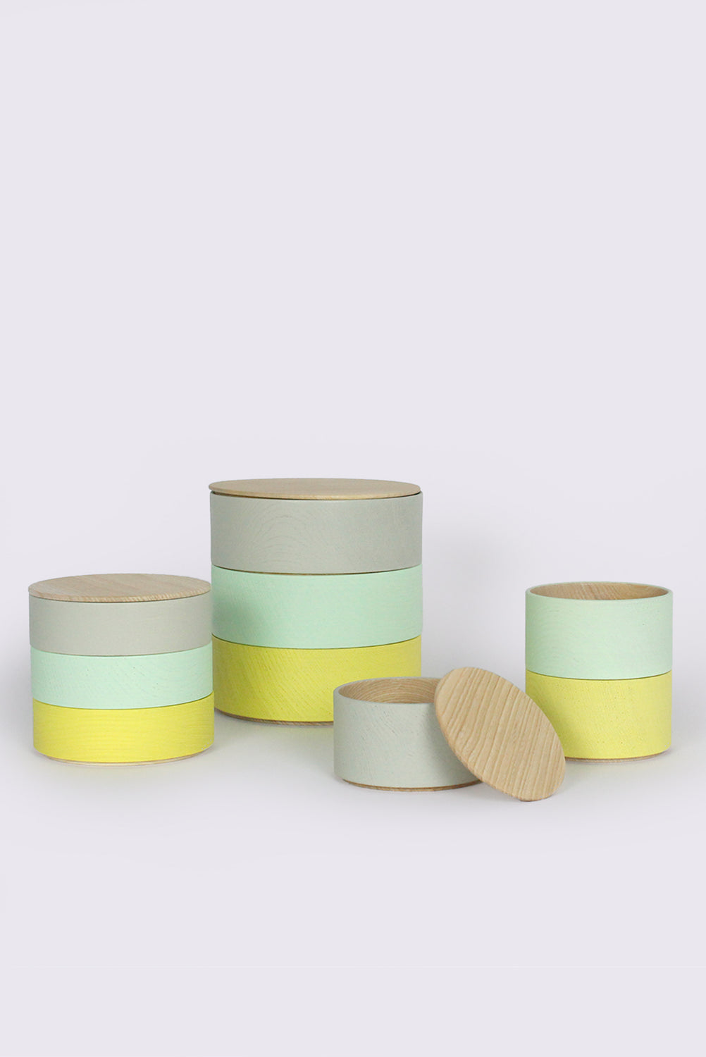 Border 3-Tier Containers, Grey