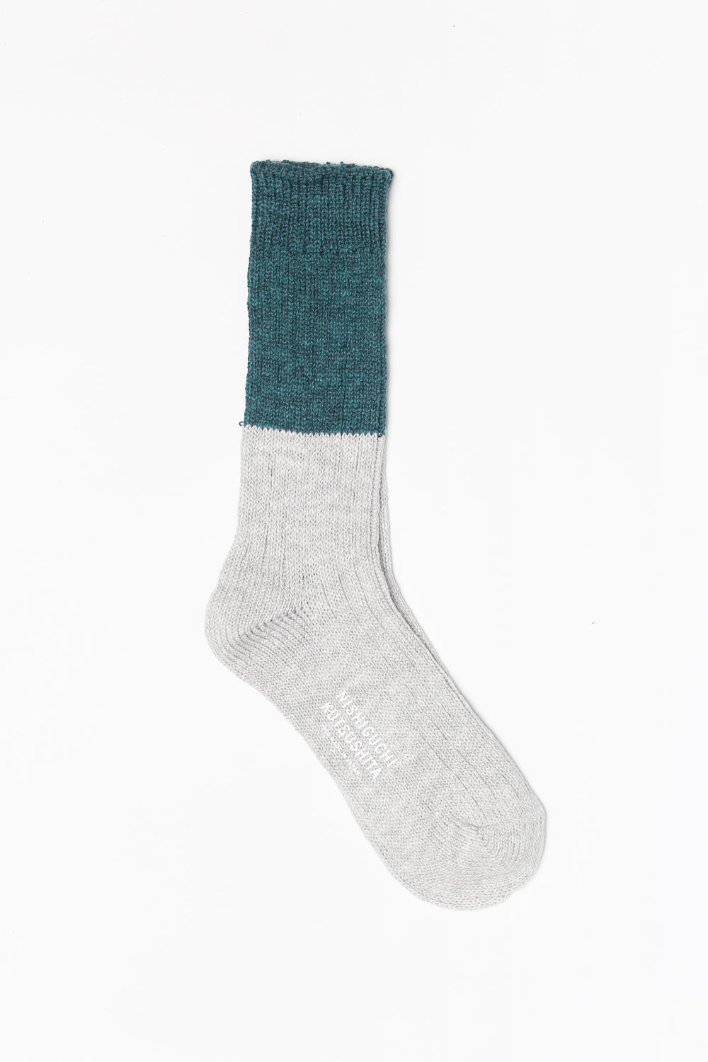Wool & Cotton Slab Socks, Green