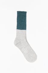 Wool & Cotton Slab Socks, Green