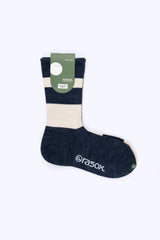 Asymmetry Socks Navy and Ecru