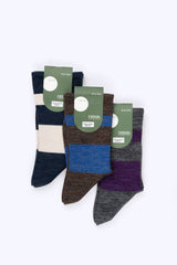 Asymmetry Socks Navy and Ecru