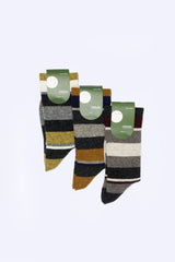 Striped Wool Blend Socks, Yellow