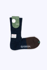 Warm Server Socks,  Navy with Brown Toe