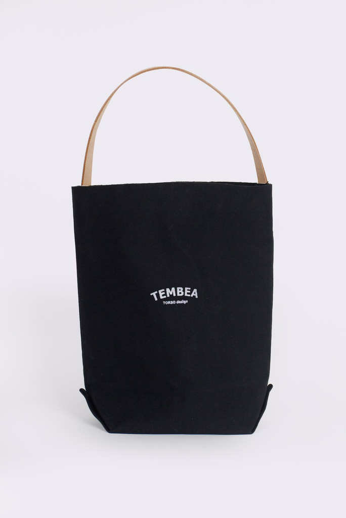 Tembea Baguette Tote with Logo, Black