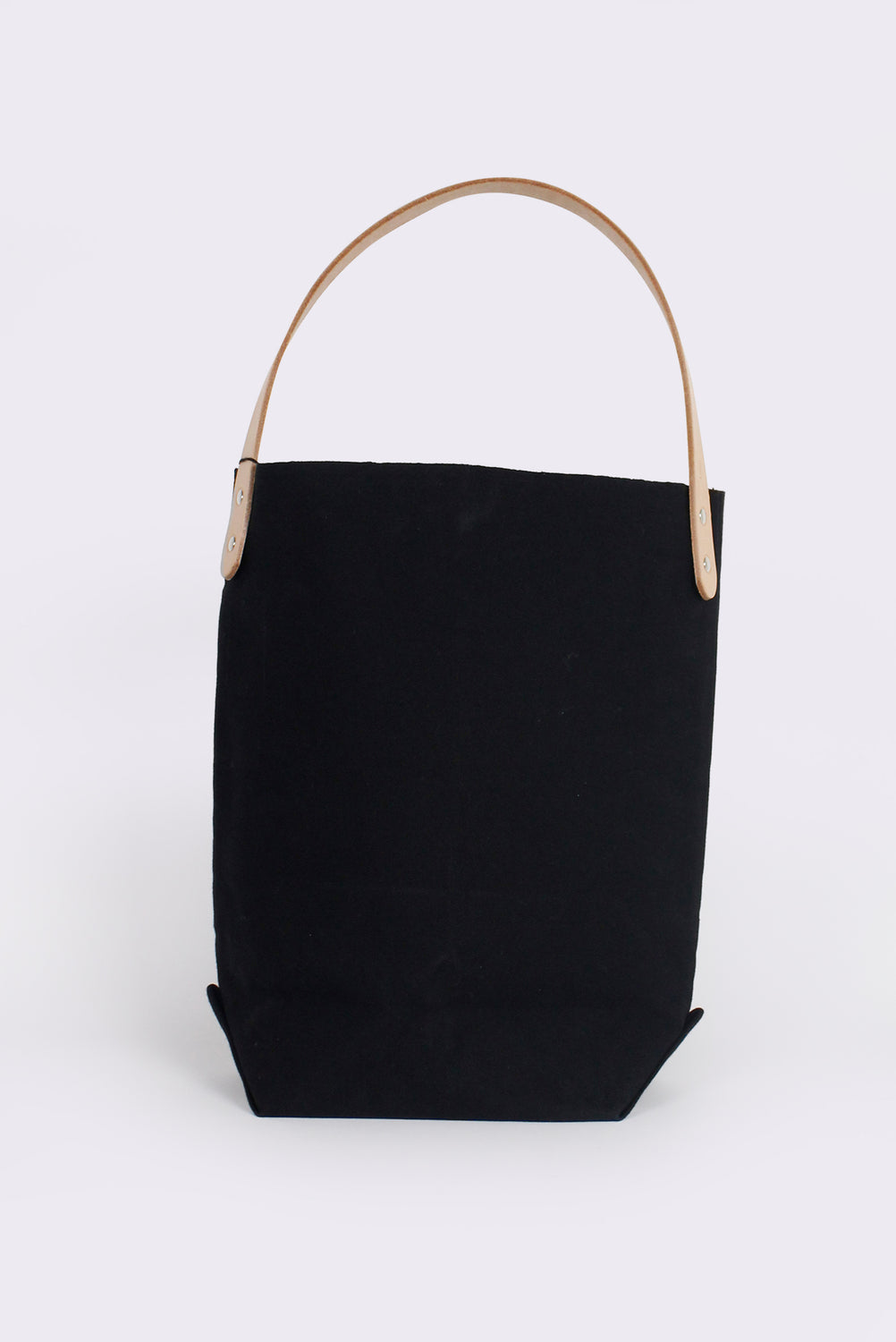 Tembea Baguette Tote with Logo, Black