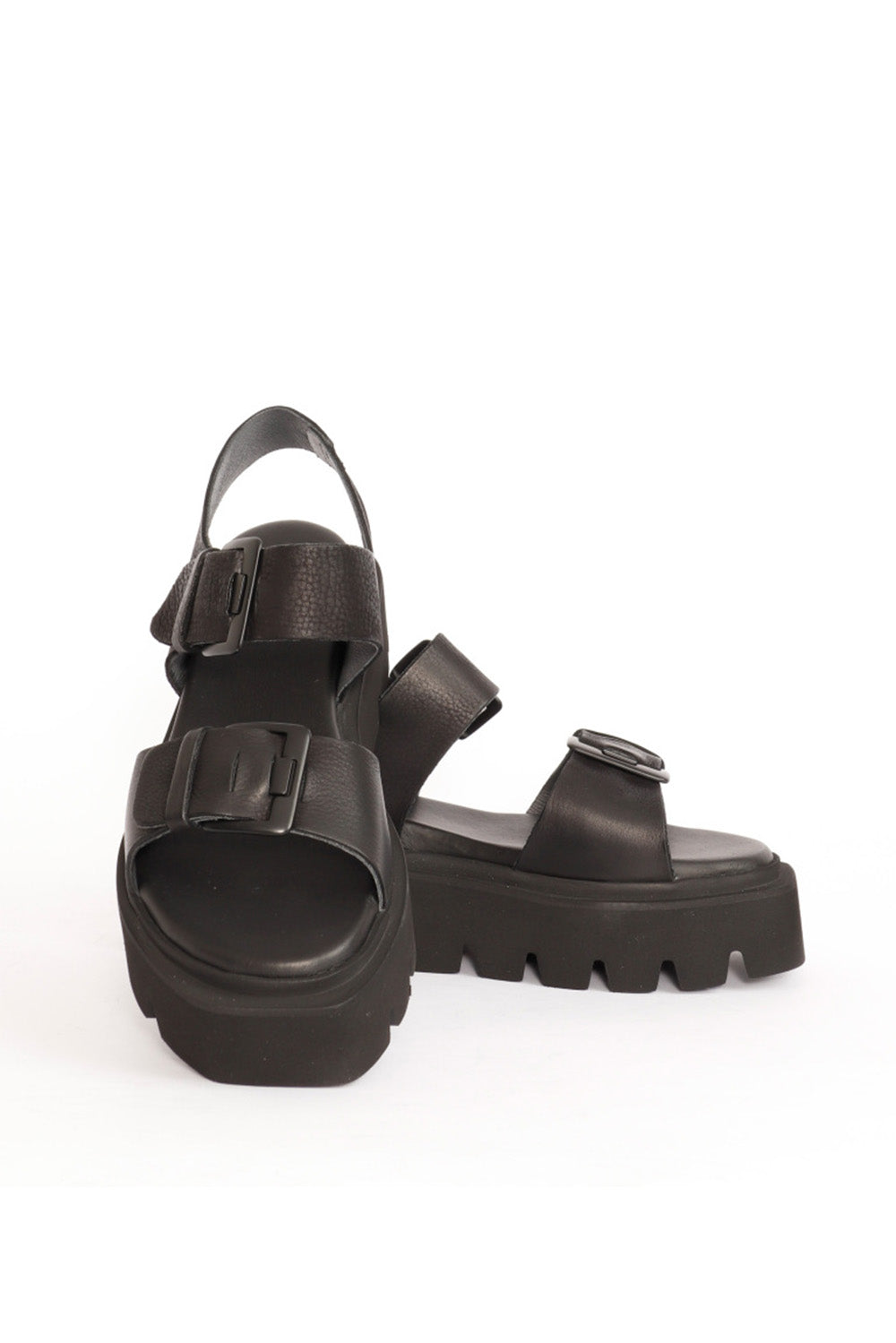 Platform Sandal with Buckles