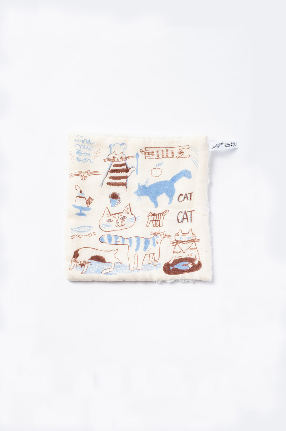 Toraneko Bonbon Cotton Gauze Mini Handkerchief with Cat