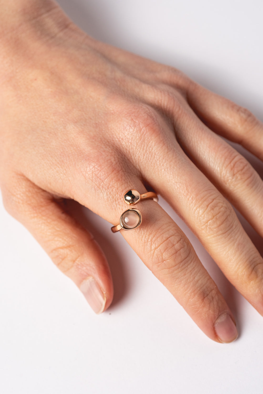 Pistillini Bronze Ring with Moonstone