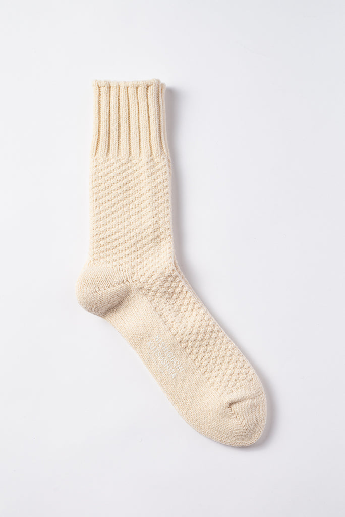 Wool and Cotton Boot Socks, Ivory